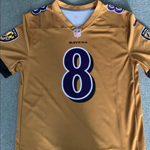 gold lamar jackson jersey